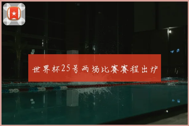 世界杯25号两场比赛赛程出炉
